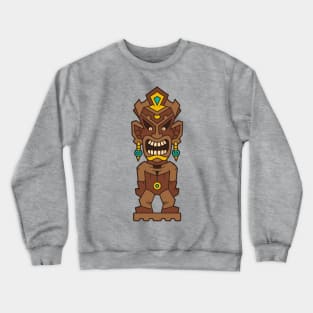 Funny Tribal Tiki Head Crewneck Sweatshirt